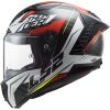 LS2 FF805 THUNDER CARBON-6K CHASE helma bílá/červená vel.XXL