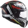 LS2 FF805 THUNDER CARBON-6K CHASE helma bílá/červená vel.XXL