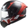 LS2 FF805 THUNDER CARBON-6K RACING1 helma červená/bílá