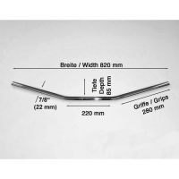 Řídítka Motorrad Burchard 22mm Drag bar šířka 82cm - chrom