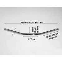 Řídítka Motorrad Burchard 25,4mm Drag bar šířka 82cm - chrom - 2 otvory