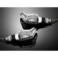 Moto blinkry Highway Hawk SPEED s krátkou nožičkou, LED, E-mark, chrom (2ks)