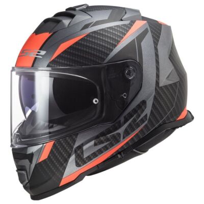 LS2 FF800 STORM RACER helma matná-šedá-titan/fluo-oranžová vel.XXL