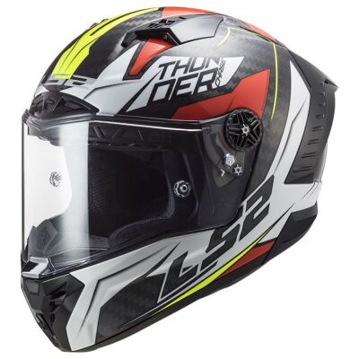 LS2 FF805 THUNDER CARBON-6K CHASE helma bílá/červená vel.XXL