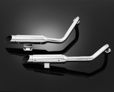 Kompletní otevřený výfukový systém Highway Hawk SLASHCUT s kryty pro 