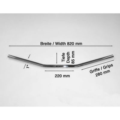 Řídítka Motorrad Burchard 25,4mm Drag bar šířka 82cm - chrom - 2 otvory