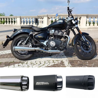 Mistral RE Super Meteor 650 (E5) konické Exclusive koncovky inox, černé/leštěné