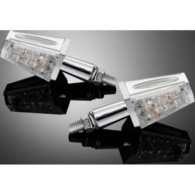 Moto blinkry Highway Hawk COFFIN STYLE s LED, E-mark, chrom (2ks)
