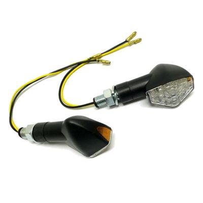 Moto blinkry Highway Hawk HEXAGON s krátkou nožičkou, LED, E-mark, černá (2ks)