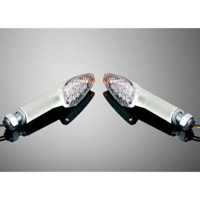 Moto blinkry Highway Hawk LED TRIANGLE s dlouhou nožičkou, LED, E-mark, chrom (2ks)