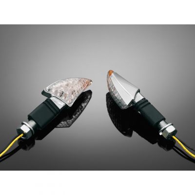 Moto blinkry Highway Hawk SHARK s dlouhou nožičkou, LED, E-mark, chrom (2ks)